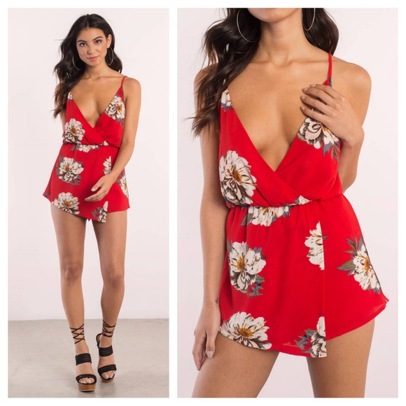 Reverse Pants - Reverse red floral baby love romper